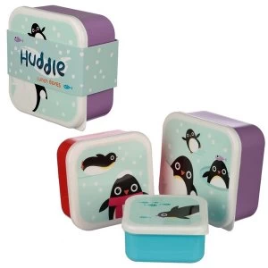Image of Cute Penguin Design Set of 3 Plastic Lunch Box