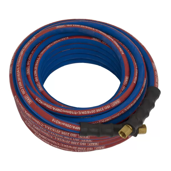 Image of Sealey AH15R/38 Air Hose 15mtr x Ø10mm with 1/4BSP Unions Extra Heavy-Duty