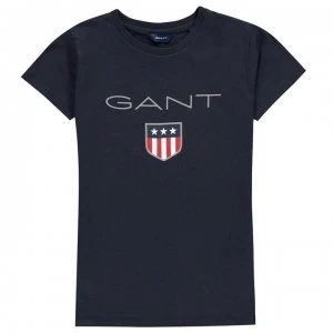 Image of Gant Shield Logo T Shirt - Navy 433