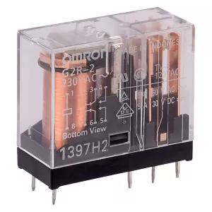 Image of PCB relays 230 V AC 5 A 2 change overs Omron G2R 2
