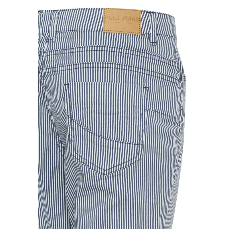 Image of Pulz Jeans Striped skinny trousers For Her Pulz Jeans Nolly Bleu Female 34
