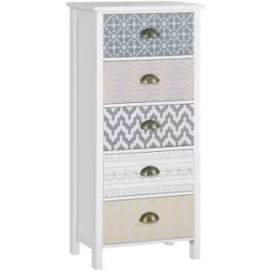 Image of Homcom - Chest of Drawers, 5 Drawer Unit Storage Chest Bedroom Living Room