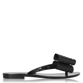 Image of Vivienne Westwood X Melissa Harmonic Dot Double Bow Flip Flop - Black