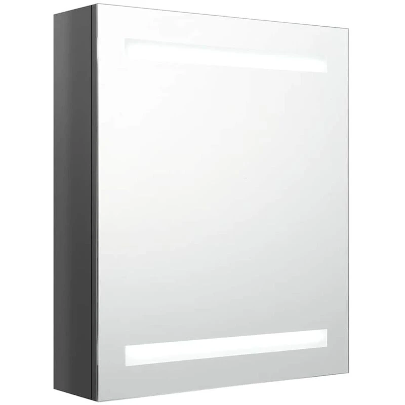 Image of VIDAXL LED Bathroom Mirror Cabinet Shining Grey 50x14x60cm Vidaxl 8720286332467