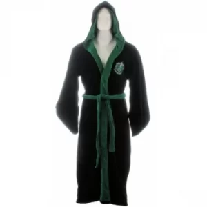 Image of Slytherin Harry Potter Fleece Bathrobe Black Green