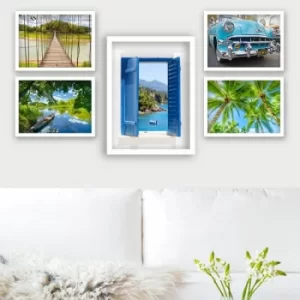 Image of SET_111 Multicolor Decorative Framed Painting (5 Pieces)