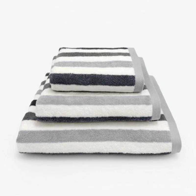 Image of Allure Bath Fashions Cali Luxury Striped Hand Towel - Grey