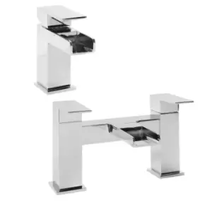Image of Quadra Waterfall Basin and Bath Tap Pack