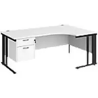 Image of Dams International Right Hand Ergonomic Desk MCM18ERP2KWH 1,800 x 1,200 x 725 mm