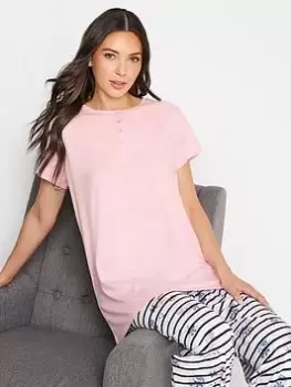 Image of Long Tall Sally Cap Sleeve Placket Pj Top Pink, Size 10-12, Women
