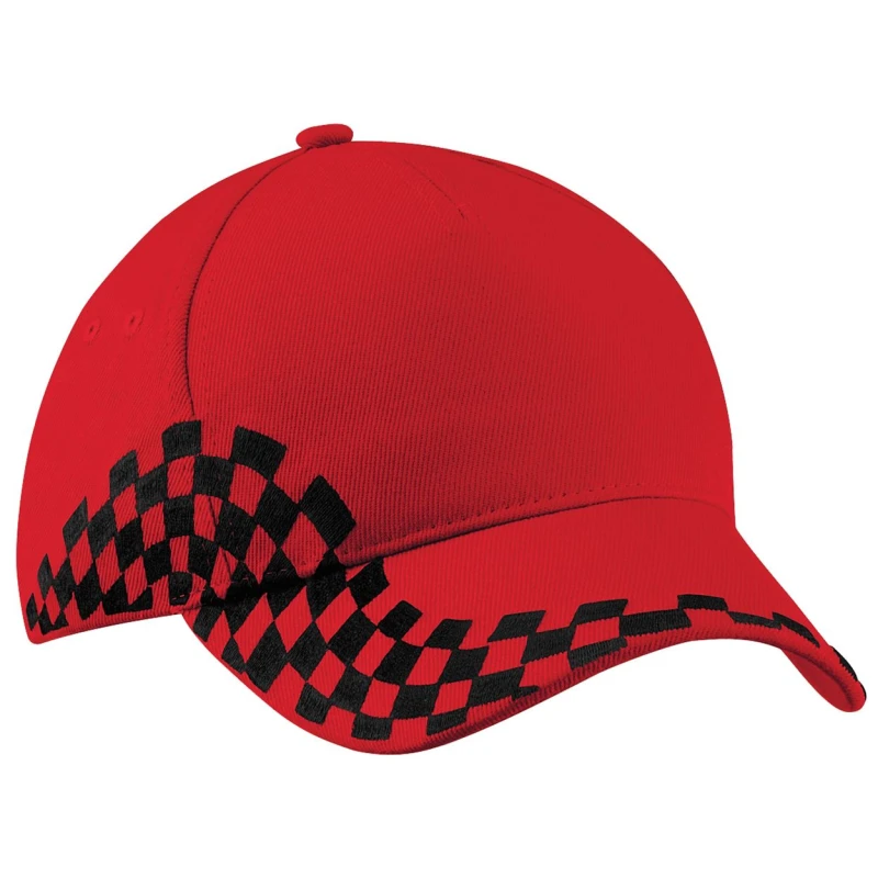Image of Beechfield Beechfield Men Grand Prix Baseball Cap in Red Red One Size Male 5055805437655
