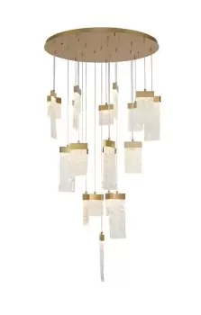 Image of Ceiling Cluster Pendant Round 5M, 21 x 4.5W LED, 3000K, 3360lm, Painted Brushed Gold
