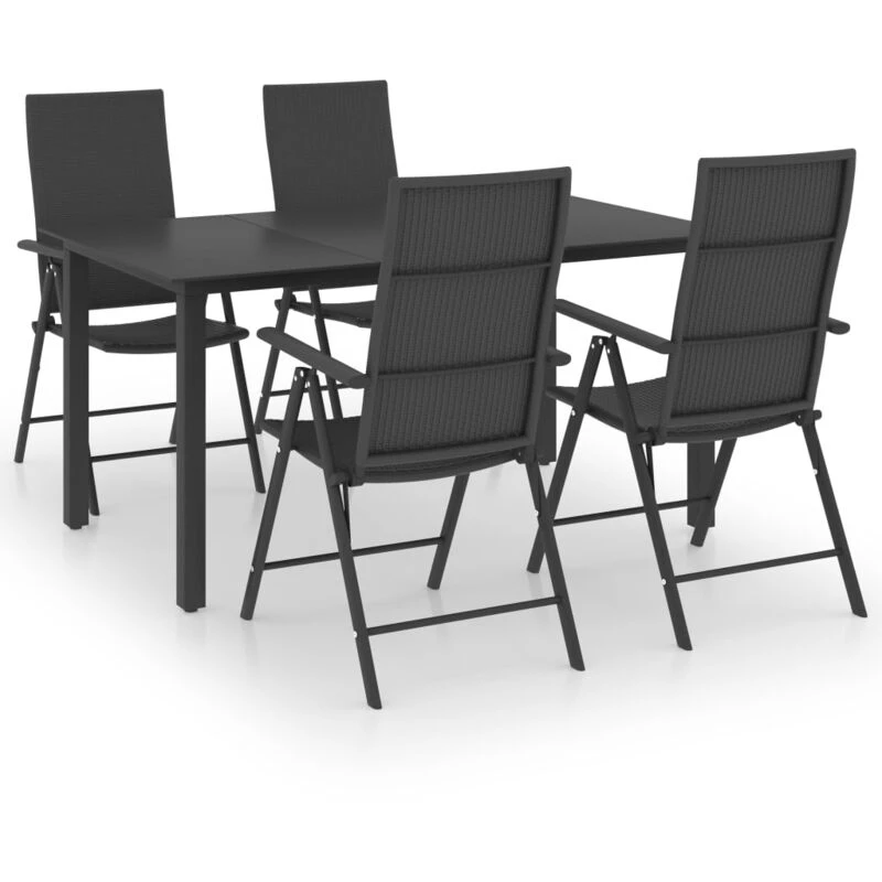 Image of VIDAXL 5 Piece Garden Dining Set Black Vidaxl 8720286228142
