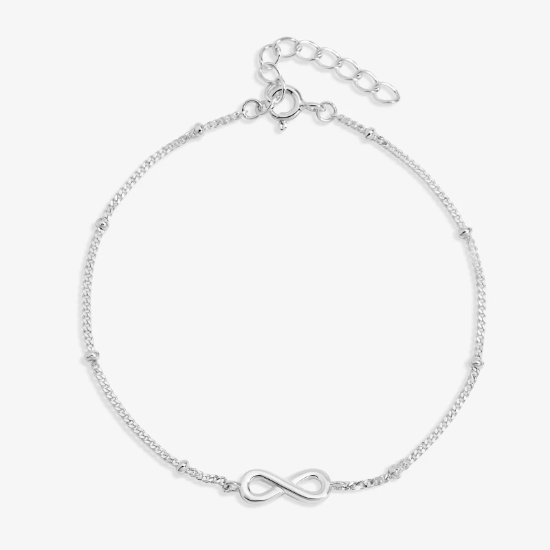 Image of Simply Silver Sterling Silver 925 Infinity Chain Bracelet Silver female One Size