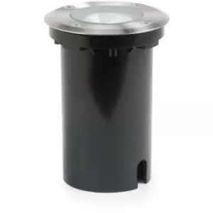 Image of Konstsmide Low Energy Round Stainless Steel Recessed Ground Outdoor Effect Light Cfl Bulb, IP65