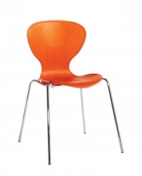Image of Sienna one piece shell Room pack of 4 With Chrome Legs - orange