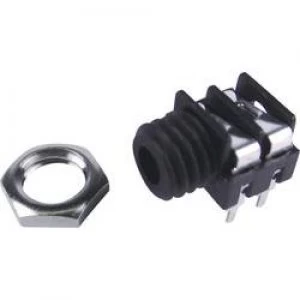 Image of 3.5mm audio jack Socket horizontal mount Number of pins 2 Mono Black Cliff FCR1281