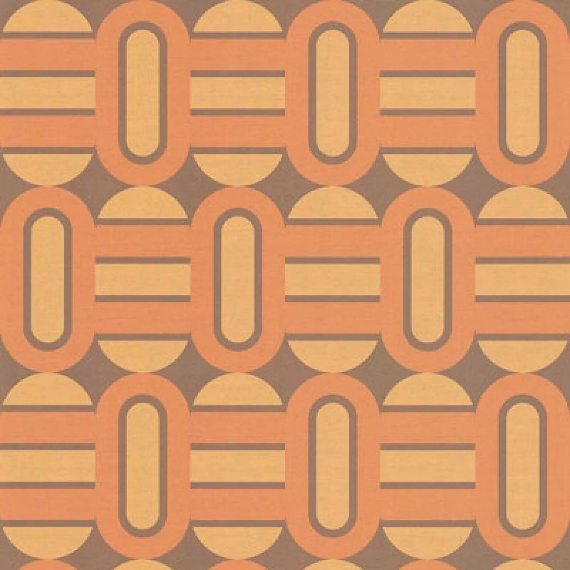 Image of As Creation Retro 70's Shape Pattern Orange Wallpaper Textured Paste The Wall