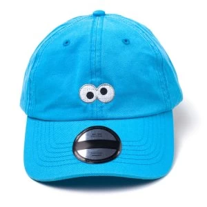 Image of Sesame Street - Cookie Monster Embroidered Eyes Unisex Adjuster Fitting Strap Cap - Blue