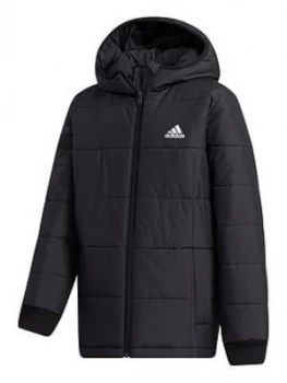 Image of Boys, adidas Childrens Padded Zip Through Jacket - Black, Size 7-8 Years