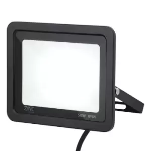 Image of Zinc OTLEY LED Slimline Floodlight 50W Daylight 180° Black