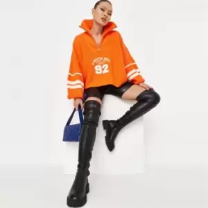 Image of Missguided Chunky Over the Knee Sock Boot - Black