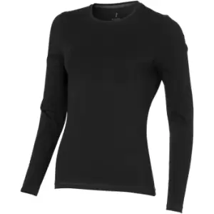 Image of Elevate Womens/Ladies Ponoka Long Sleeve T-Shirt (S) (Solid Black)