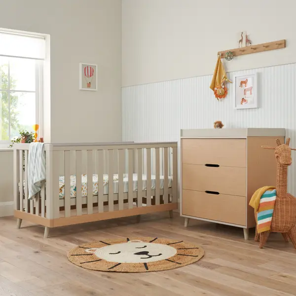 Image of Tutti Bambini Hygge 2 Piece Nursery Furniture Set Light Oak