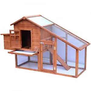 Image of HOMCOM Chicken Coop Golden Brown 1900 mm x 660 mm x 1160 mm
