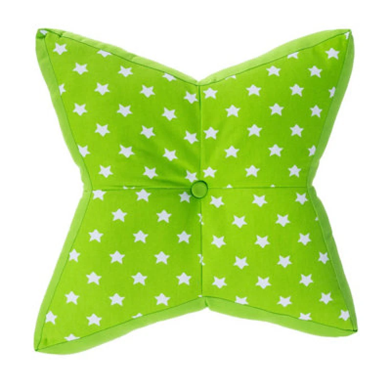 Image of Homescapes Green Stars Floor Cushion Green unisex