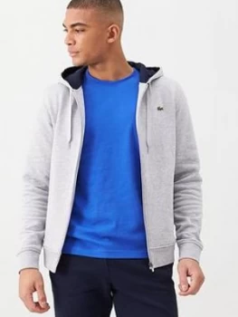 Image of Lacoste Sports Classic Zip Through Hoodie - Grey