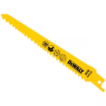 Image of DEWALT BM Cordless Wood and Plastic Cutting Reciprocating Saw Blades 152mm Pack of 5