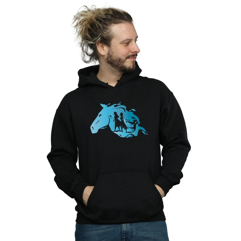 Image of Disney Men Frozen 2 Nokk Silhouette Hoodie in Black Size: Small Black S Male 5059400385014