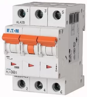 Image of Eaton xPole 63A MCB Mini Circuit Breaker3P Curve C, Breaking Capacity 10 kA
