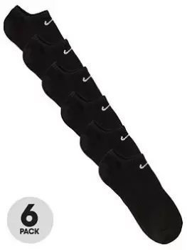 Image of Nike 6 Pack of Everyday Lightweight Training No Show Socks, Black Size M Men