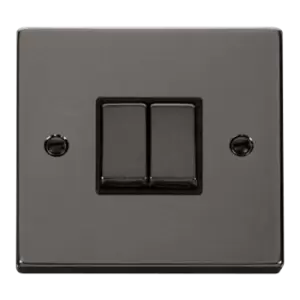 Image of Click Scolmore Deco 10A 2 Gang 2 Way Rocker Switch - VPBN412BK