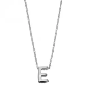Image of Initial E Plain Silver Initial Necklace N4432