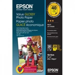 Image of Epson Photo Paper for Inkjet White Glossy 100 x 150 mm