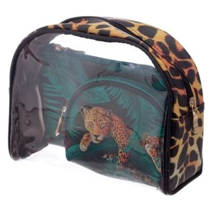 Image of Spots and Stripes Big Cat 3 Piece Toiletry Vanity Bag Set