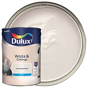 Image of Dulux Walls & Ceilings Nutmeg White Matt Emulsion Paint 5L
