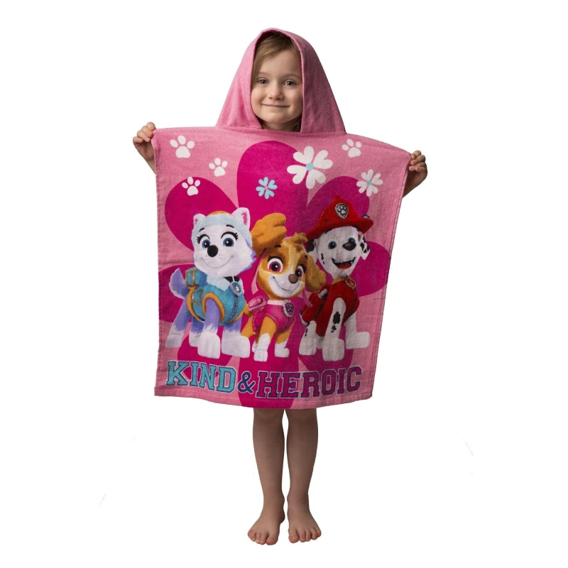 Image of Paw Patrol Kind And Heroic Hooded Towel Pink unisex