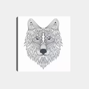 Image of MANDALA64 White Black Decorative Canvas Painting