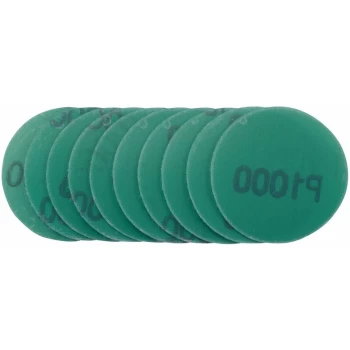 Image of Wet & Dry Sanding Discs with Hook and Loop, 50mm, 1000 Grit (Pack of 10) [01109] - Draper
