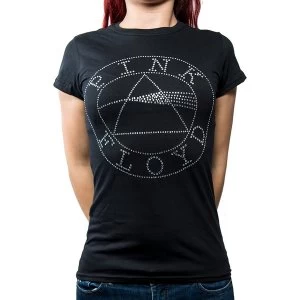 Image of Pink Floyd - Circle Logo Womens Small T-Shirt - Black