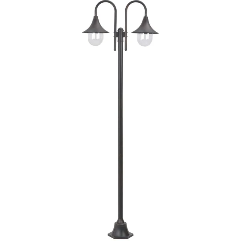 Image of VIDAXL Vidaxl - Garden Post Light E27 220cm Aluminium 2-Lantern Bronze 44209fr