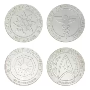 Image of Star Trek Set of 4 Starfleet Division Medallions Limited Edition (silver plated)