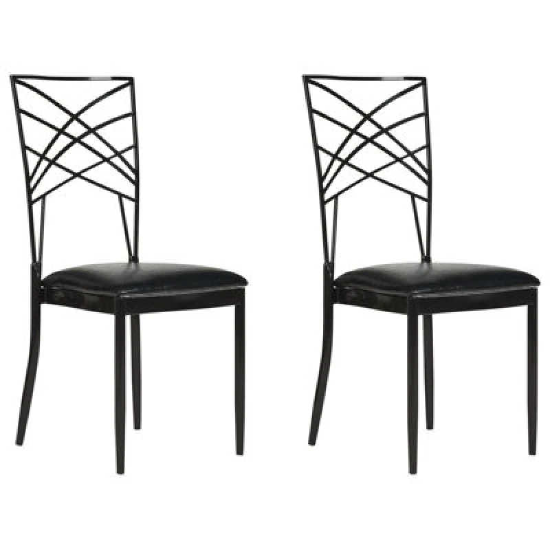 Image of Beliani Set Of 2 Dining Chairs Girard Metal Black