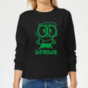 Image of Dexters Lab Green Genius Womens Sweatshirt - Black