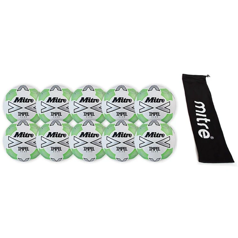 Image of Mitre Mitre Impel Club Football Pack White unisex Size 3