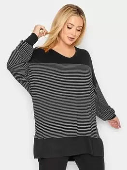 Image of Yours Stripe Block Top - Black
